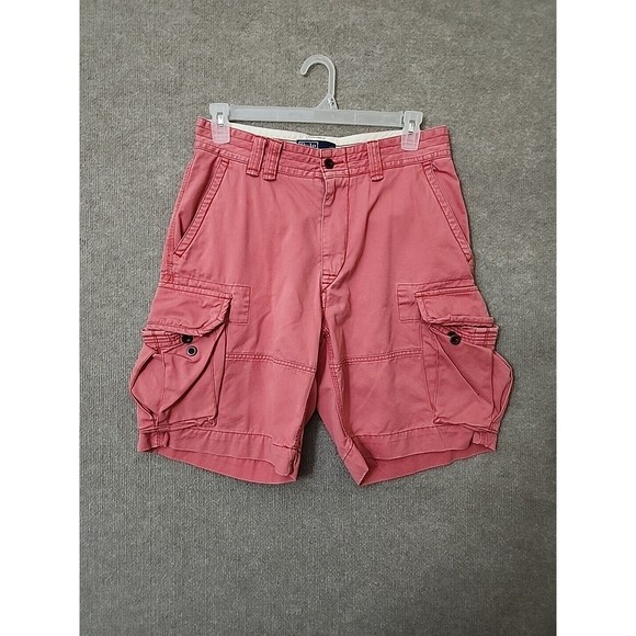 Polo Ralph Lauren Other - Polo Ralph Lauren Cargo Shorts Mens 32 Pink Relaxed Fit Hiking Heavyweight